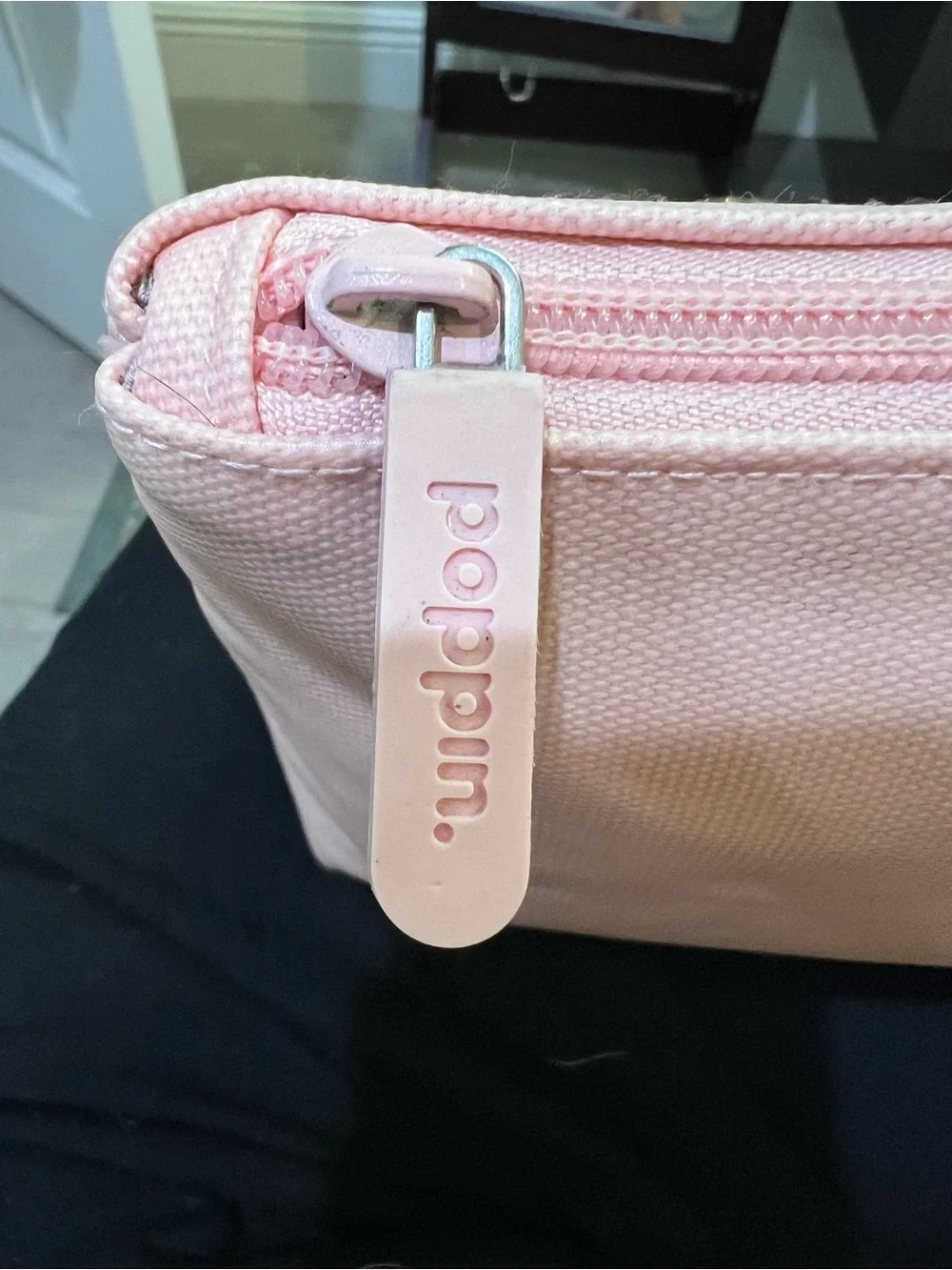 Poppin Medium Blush Pink Zip Cosmetic Pouch Like New!